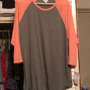 LuLaRoe Randy pink sleeves gray body 3xl bnwt